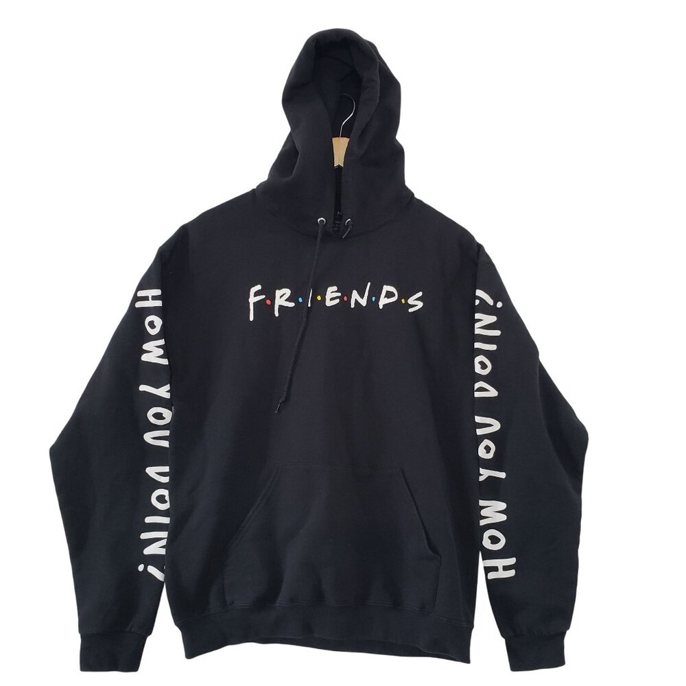 Friends TV Show Black Hoodie How‎ You Doin Sleeves Nostalgia Sitcom Casual Relax